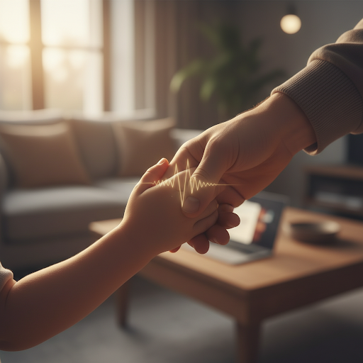 Kind hält die Hand eines Elternteils